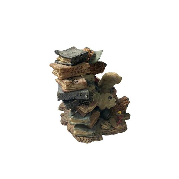 Boyds Bears Handcrafted Bear Figurine with Books Sculpture - Picture 4 of 5